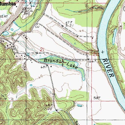 Topographic Map of Brandon Lake, LA