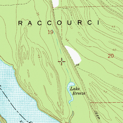 Topographic Map of Lake Breeze, LA
