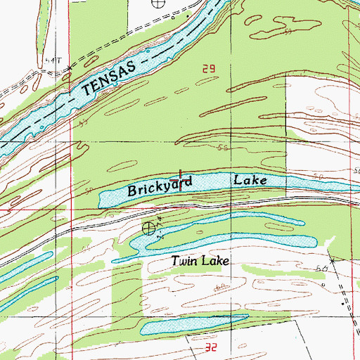 Topographic Map of Brickyard Lake, LA