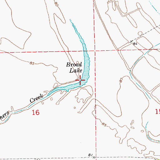 Topographic Map of Broad Lake, LA