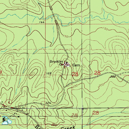 Topographic Map of Brooklyn Methodist Church, LA