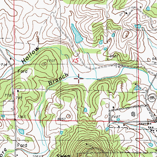 Topographic Map of Sweet Gum Hollow, AR