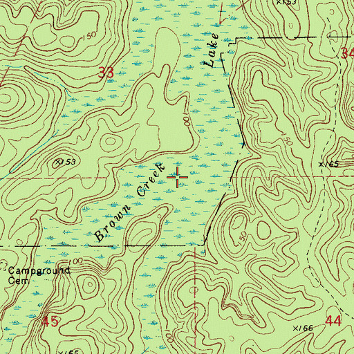 Topographic Map of Brown Creek, LA