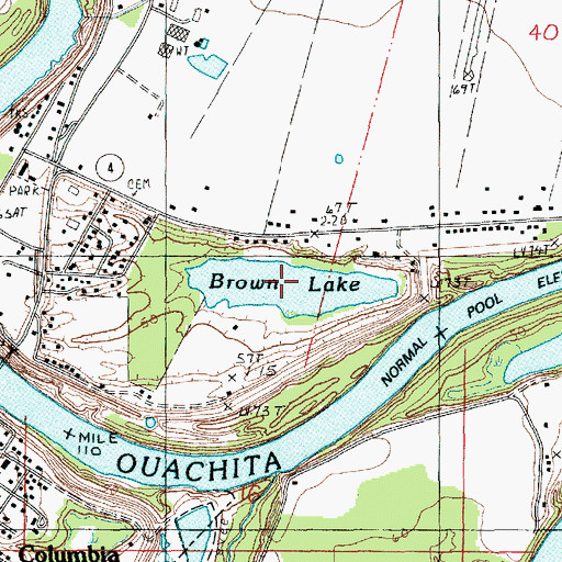 Topographic Map of Brown Lake, LA