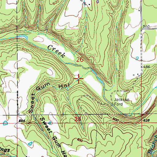 Topographic Map of Sweet Gum Hollow, AR