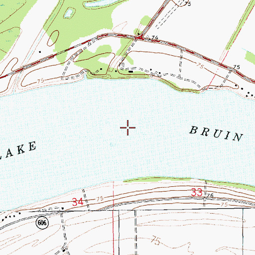 Topographic Map of Lake Bruin, LA