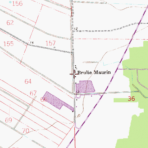 Topographic Map of Brulie Maurin, LA