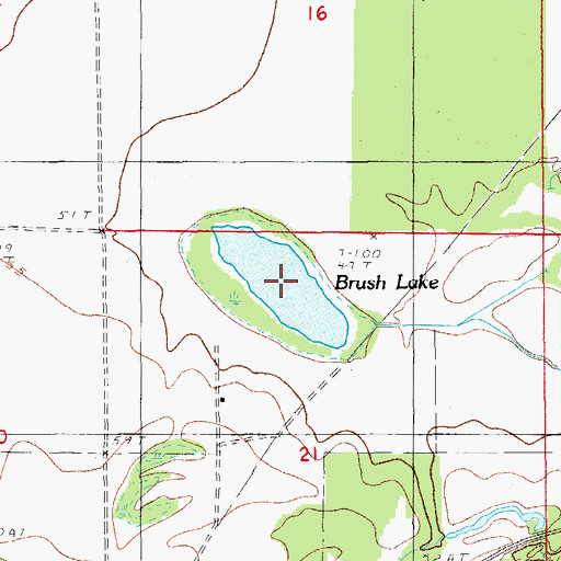 Topographic Map of Brush Lake, LA