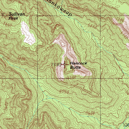 Topographic Map of Hancock Butte, AZ