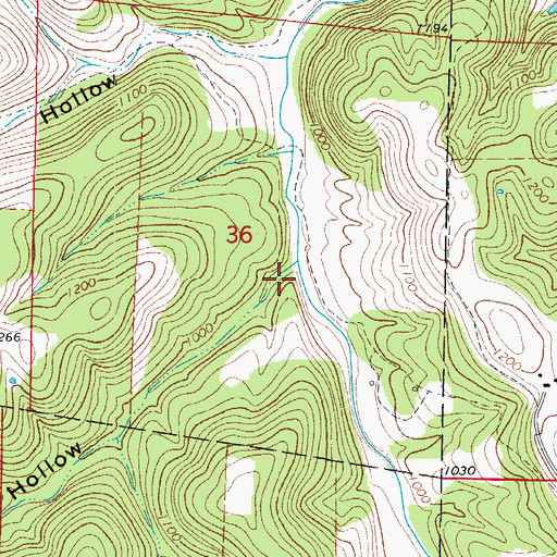 Topographic Map of Sweet Hollow, AR