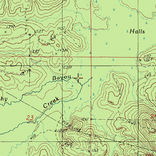 Topographic Map of Brushy Bayou, LA