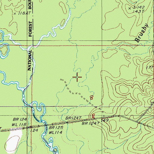 Topographic Map of Brushy Creek, LA