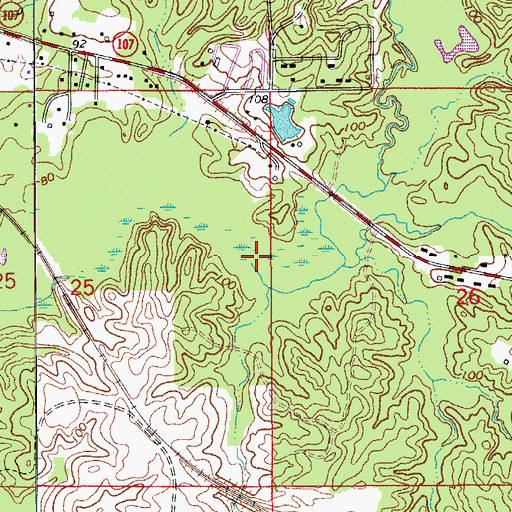 Topographic Map of Brushy Fork, LA