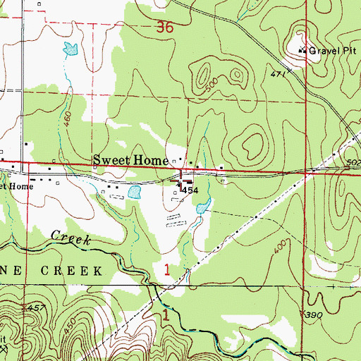 Topographic Map of Sweet Home, AR