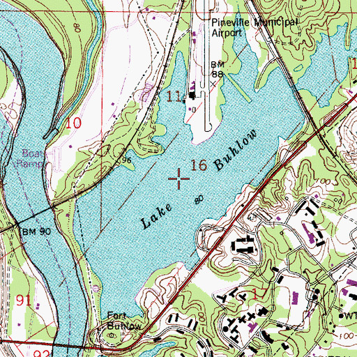 Topographic Map of Lake Buhlow, LA