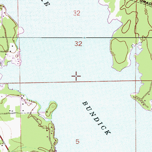 Topographic Map of Bundick Lake, LA