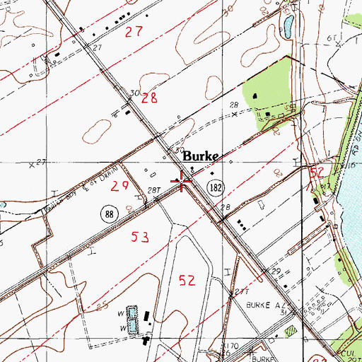 Topographic Map of Burke, LA