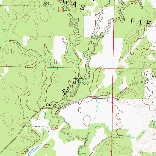 Topographic Map of Bushneck Bayou, LA