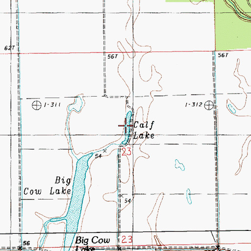 Topographic Map of Calf Lake, LA
