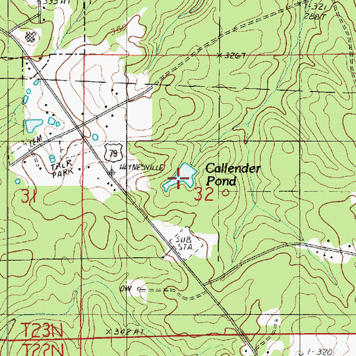 Topographic Map of Callender Pond, LA