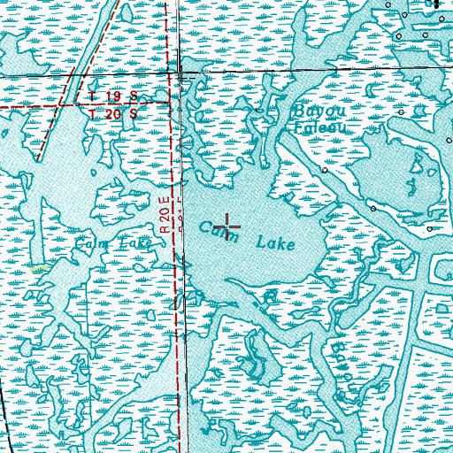 Topographic Map of Calm Lake, LA