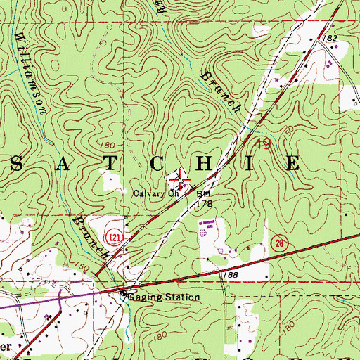 Topographic Map of Calvary Baptist Church, LA