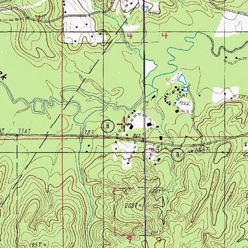 Topographic Map of Camp Grant Walker, LA