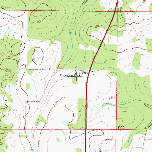Topographic Map of Canaan Baptist Church, LA