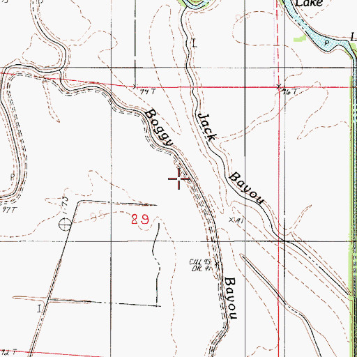 Topographic Map of Boggy Bayou, LA