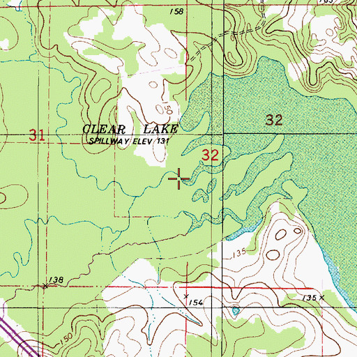 Topographic Map of Caney Bayou, LA