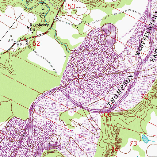 Topographic Map of Chaney Creek, LA
