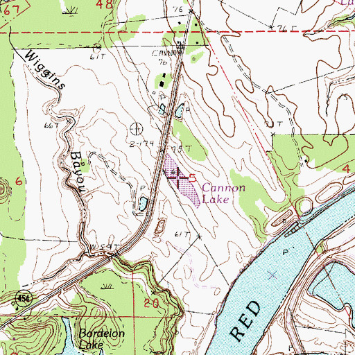 Topographic Map of Cannon Lake, LA