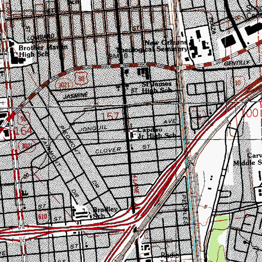 Topographic Map of Pierre A Capdau Charter Elementary School, LA