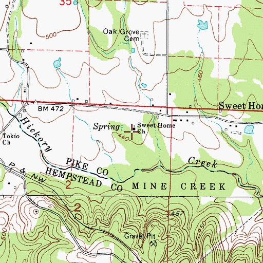Topographic Map of Sweet Home Church, AR