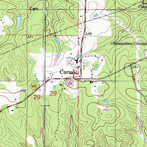 Topographic Map of Carmel, LA