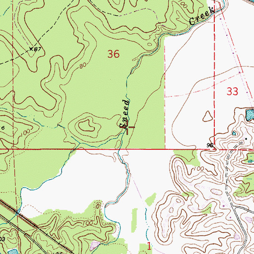 Topographic Map of Carnahan Creek, LA