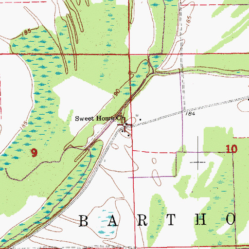 Topographic Map of Sweet Home Church, AR
