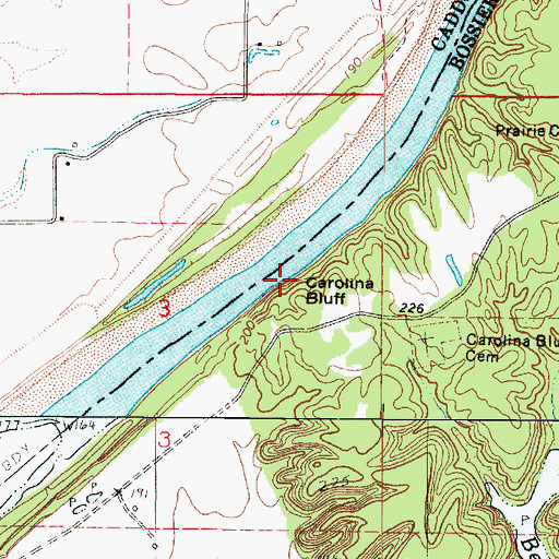 Topographic Map of Carolina Bluff, LA