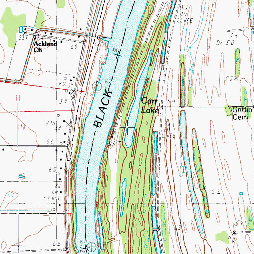 Topographic Map of Carr Lake, LA