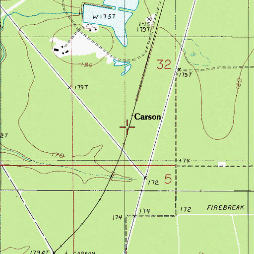 Topographic Map of Carson, LA