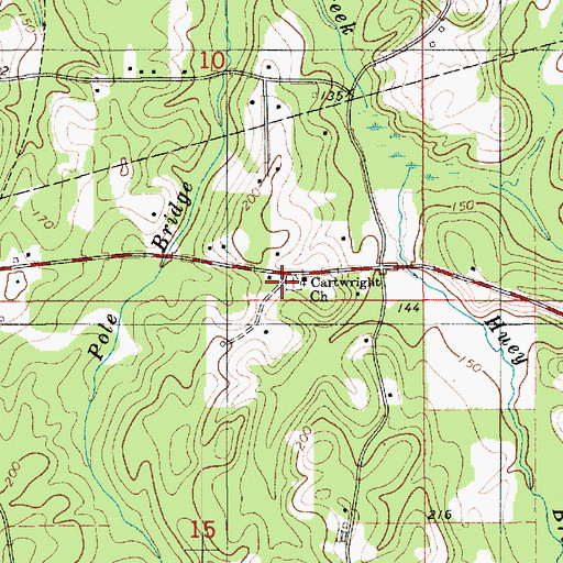 Topographic Map of Cartwright Baptist Church, LA