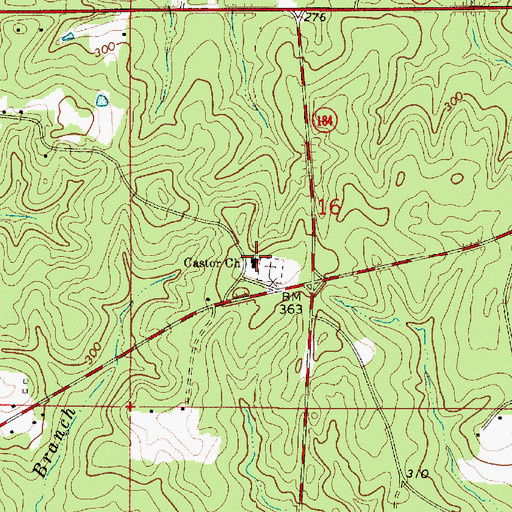 Topographic Map of Castor Baptist Church, LA