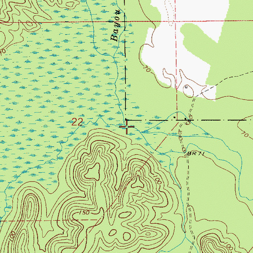 Topographic Map of Castor Creek, LA