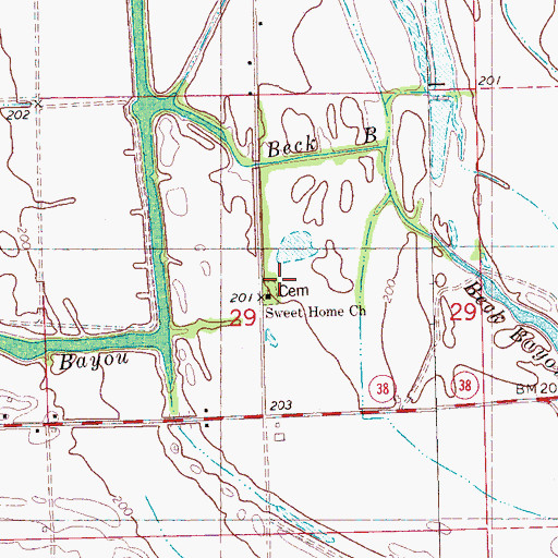 Topographic Map of Sweet Home Church, AR