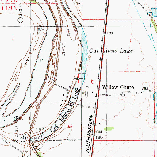 Topographic Map of Cat Island Lake, LA