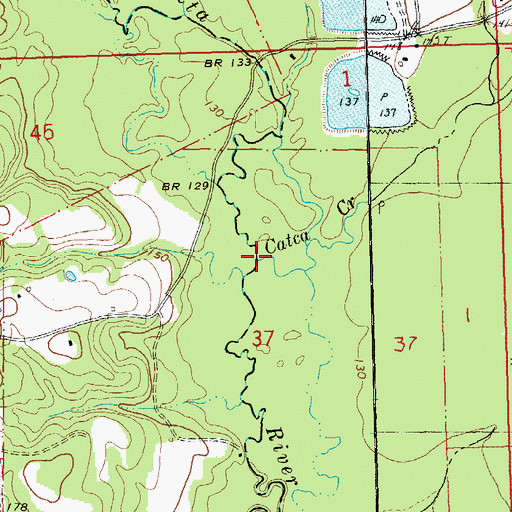 Topographic Map of Catca Creek, LA