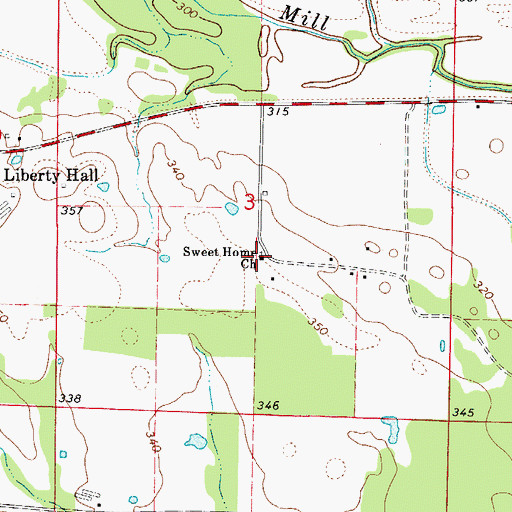 Topographic Map of Sweet Home Church, AR