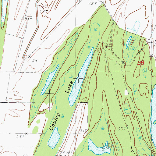 Topographic Map of Cauley Lake, LA
