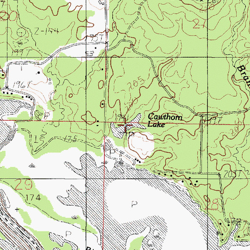 Topographic Map of Cawthorn Lake, LA