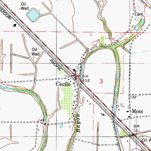 Topographic Map of Cecile, LA